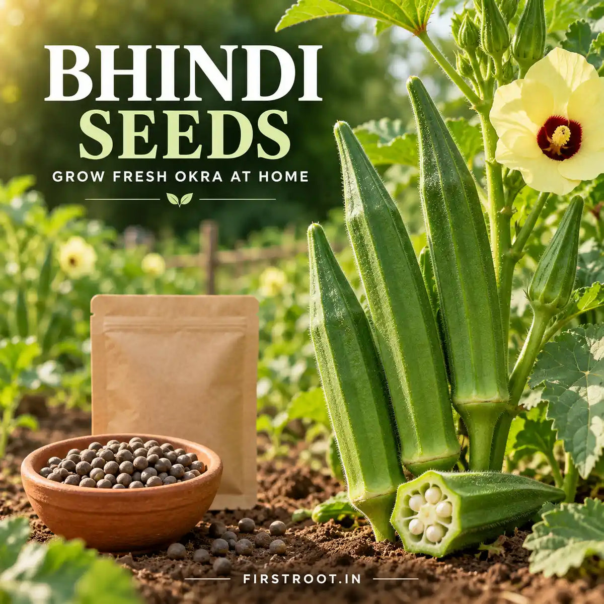 Bhindi Seeds — okra seeds for a home vegetable garden